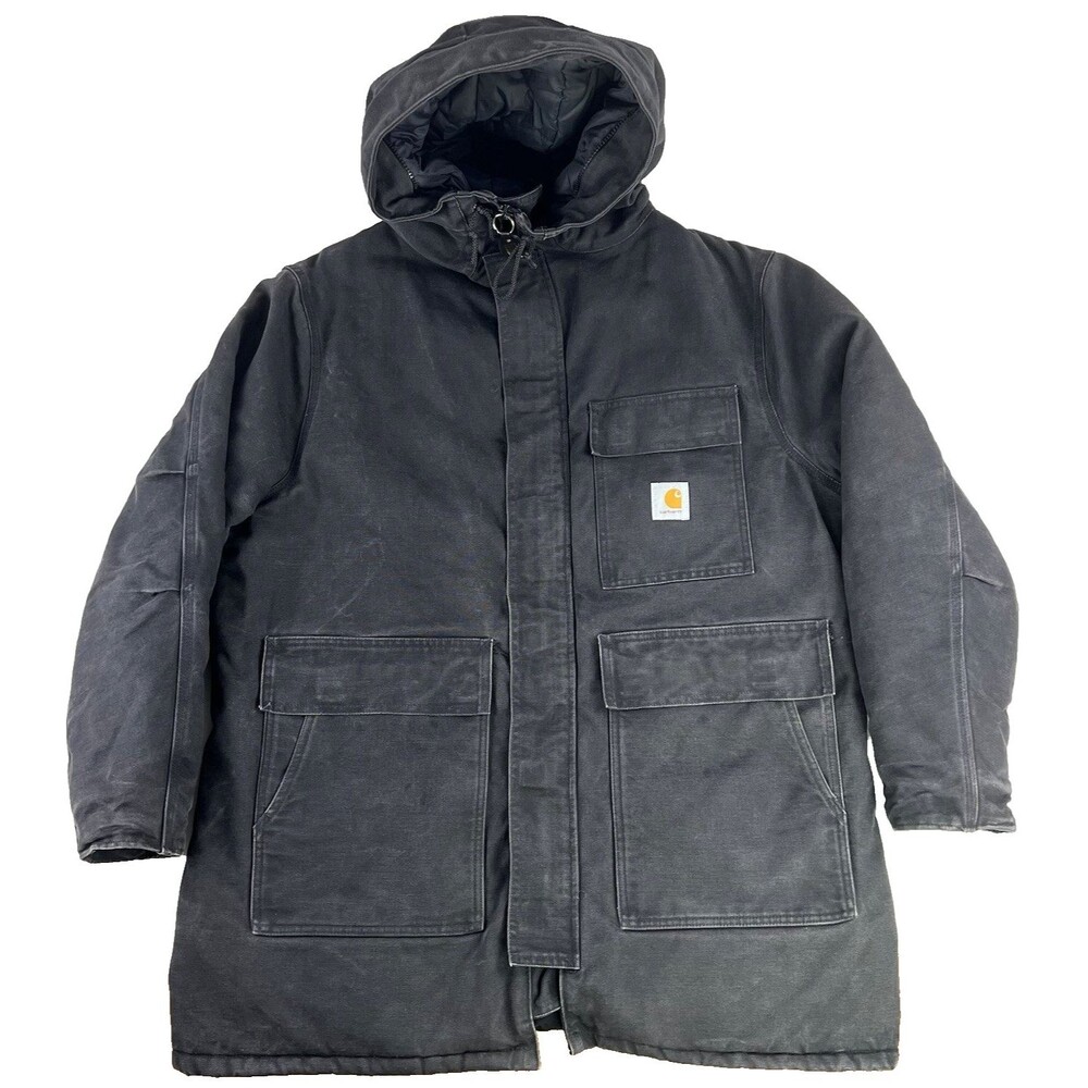 VINTAGE Carhartt Jacket Mens XL Black CQ385 Duck Quilted 90s Blanket Union Made